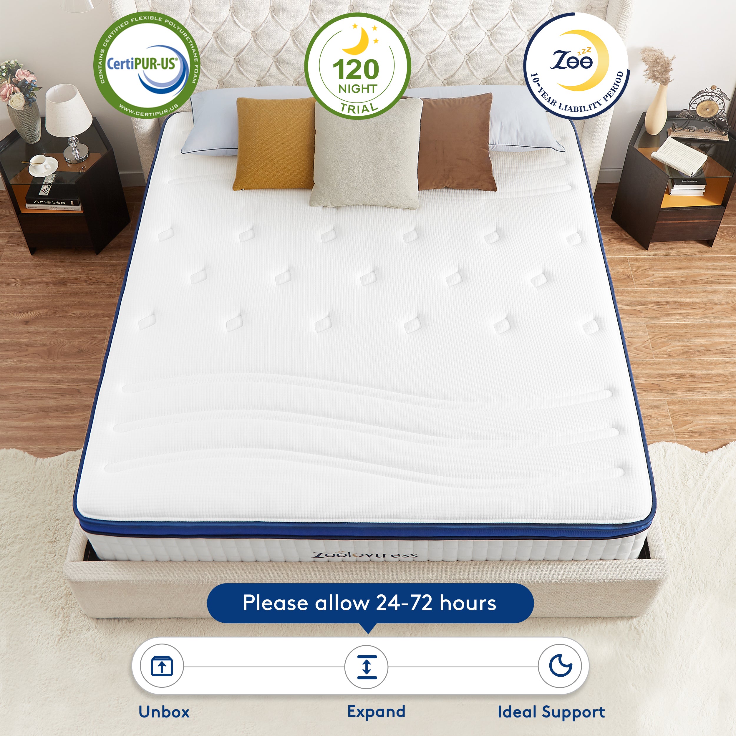 Zeelovtress 14-Inch Hybrid Mattress